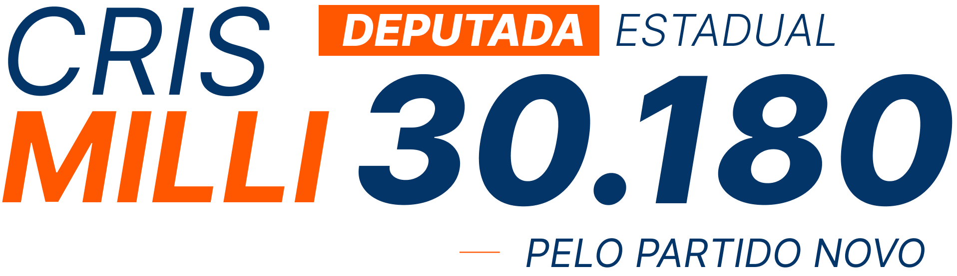 Cris Milli 30.180 — Deputada Estadual pelo Partido Novo